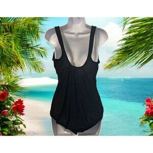 Beach Cabana Woman One Piece Mesh Insert Swimsuit Size 1X 16W/18W Bra No Pads